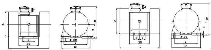 YBZD係列防爆振動電機安裝尺寸