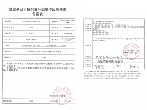 企（qǐ）業事業單位突發環境事（shì）件應急預案備案表公示 